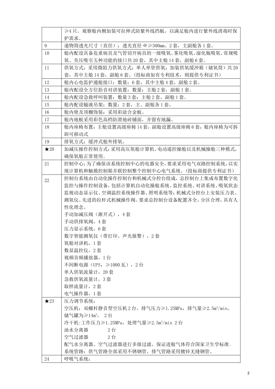 政府采购濉溪医院采购医用空气加压氧仓项目二次货物.doc_第2页