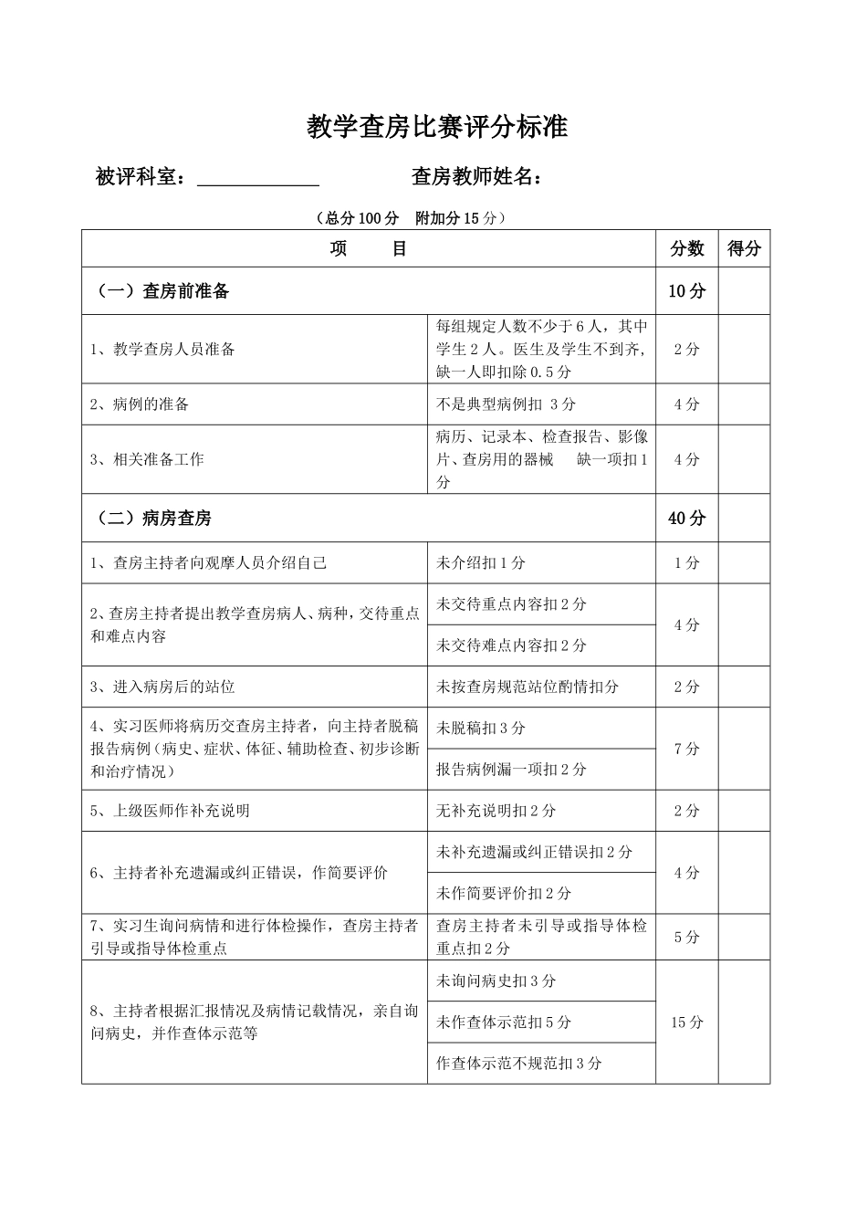 教学查房评分表.doc_第1页