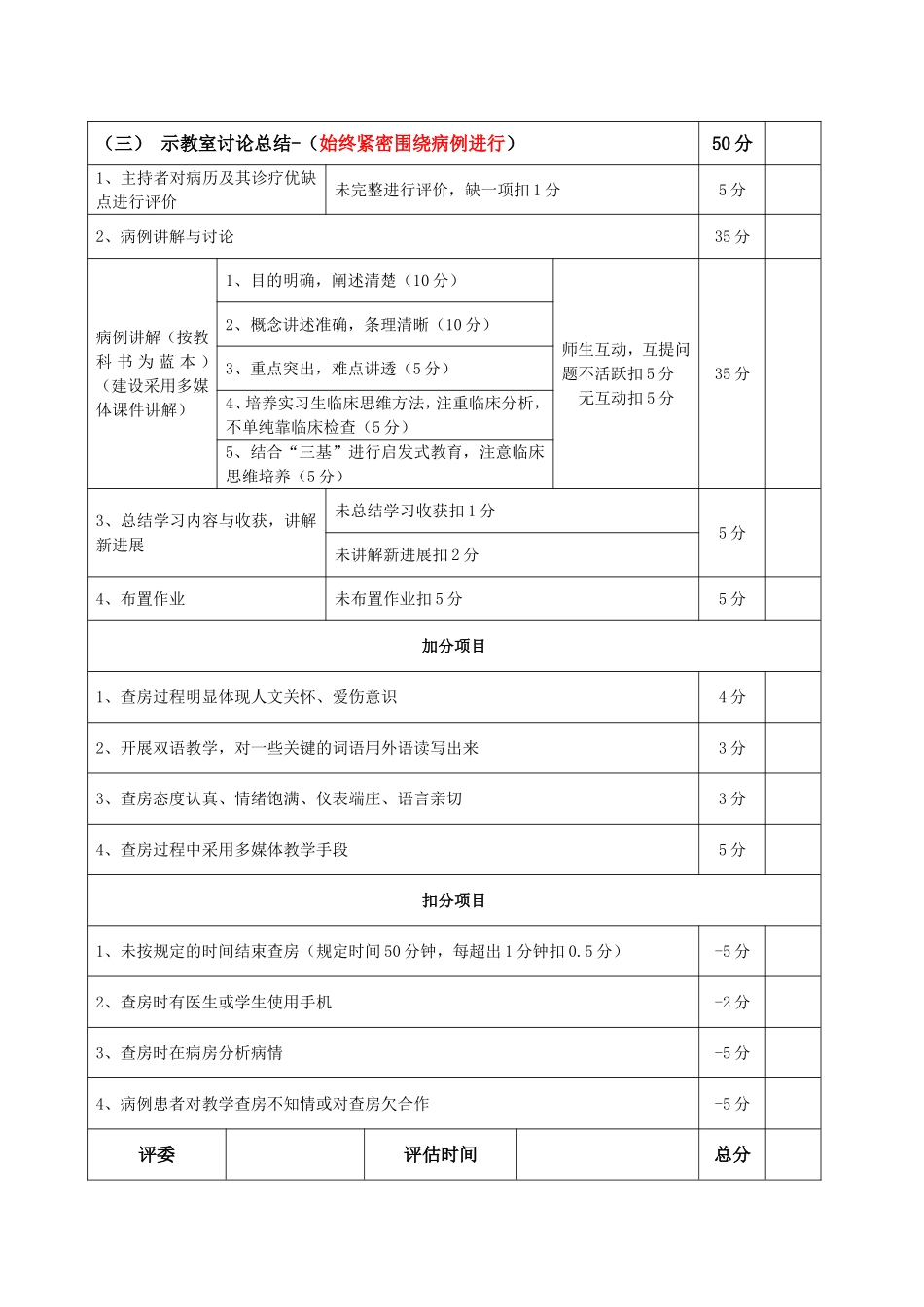 教学查房评分表.doc_第2页