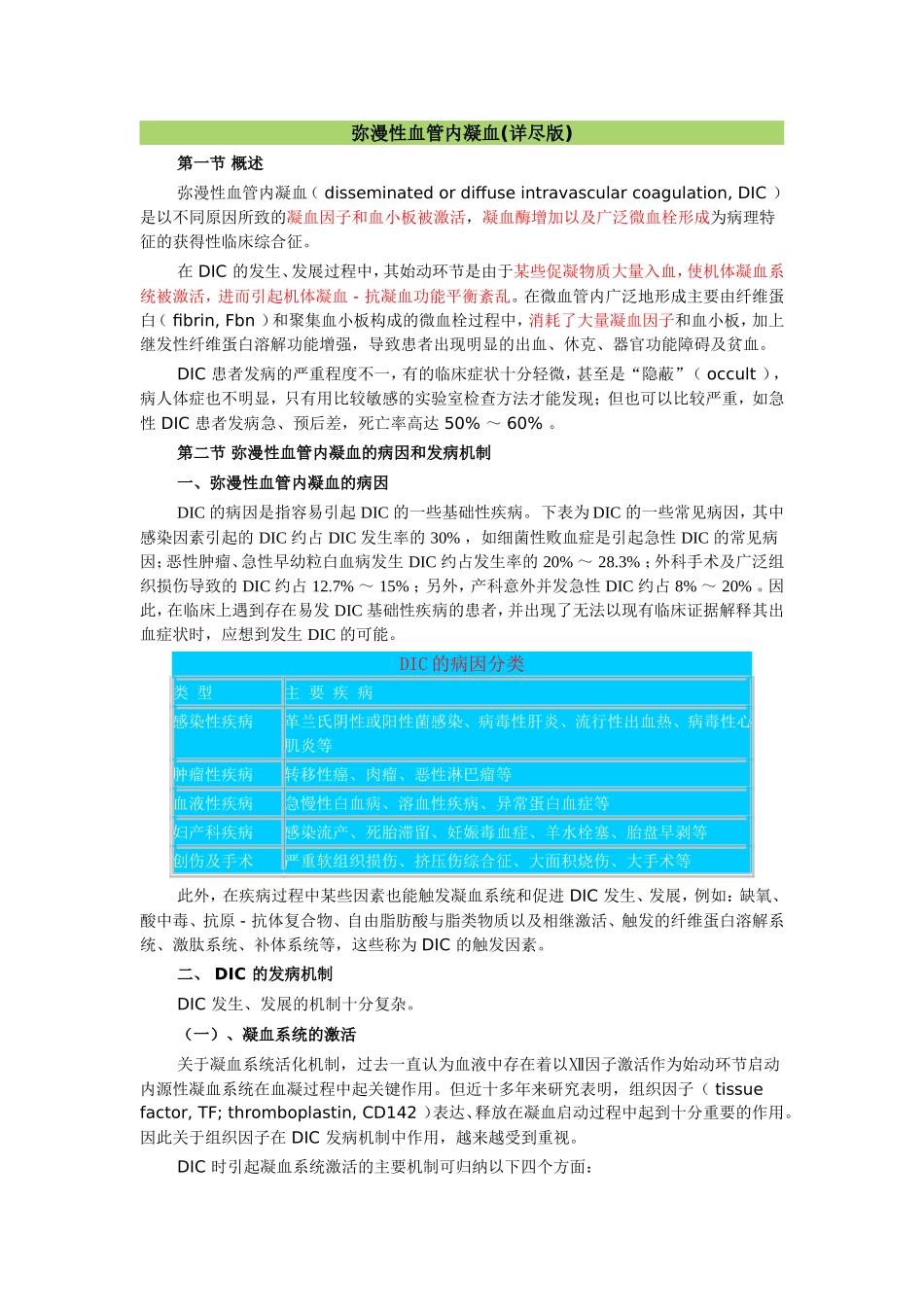 弥漫性血管内凝血(详尽版).doc_第1页