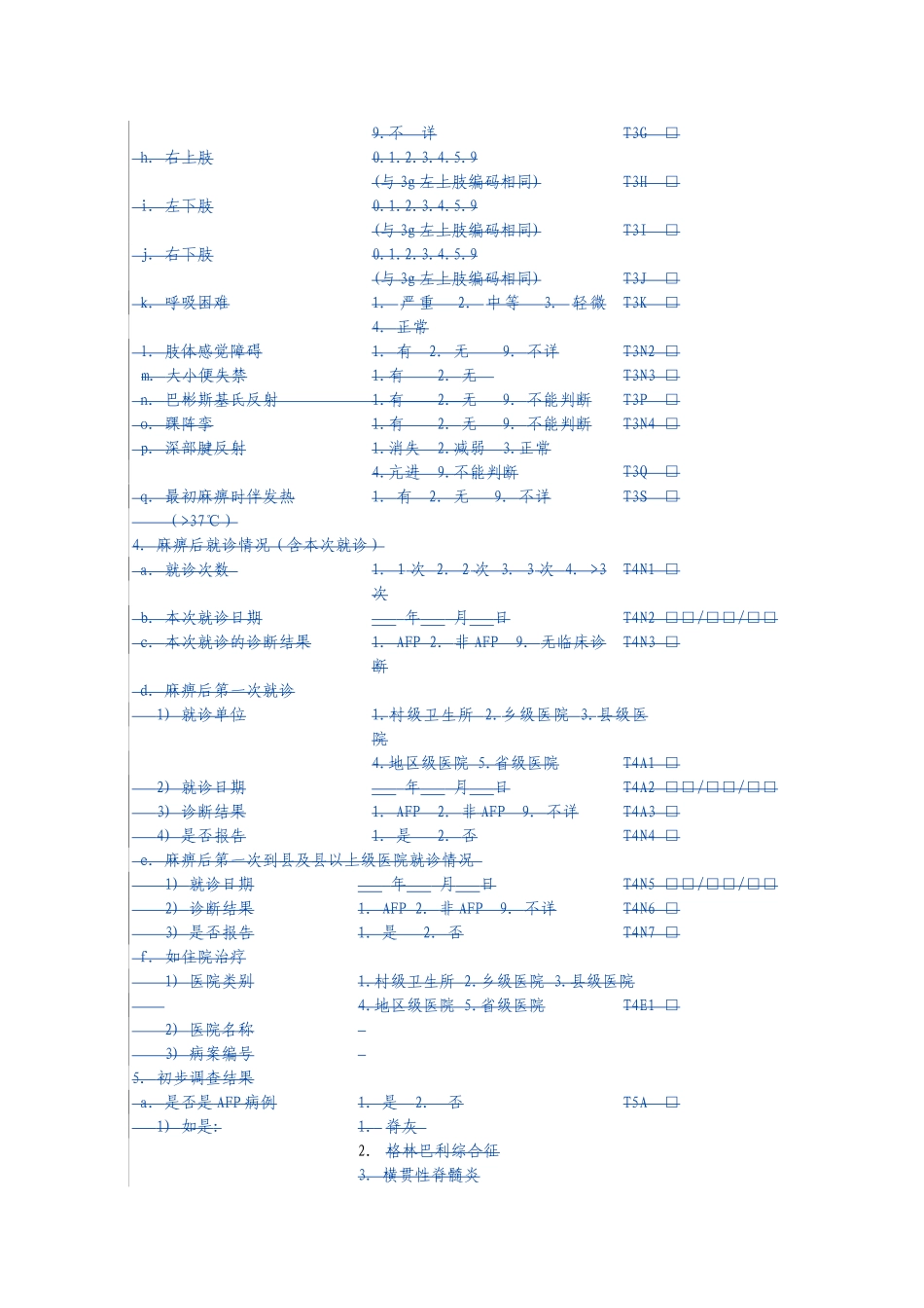 急性弛缓性麻痹病例个案调查表.doc_第2页