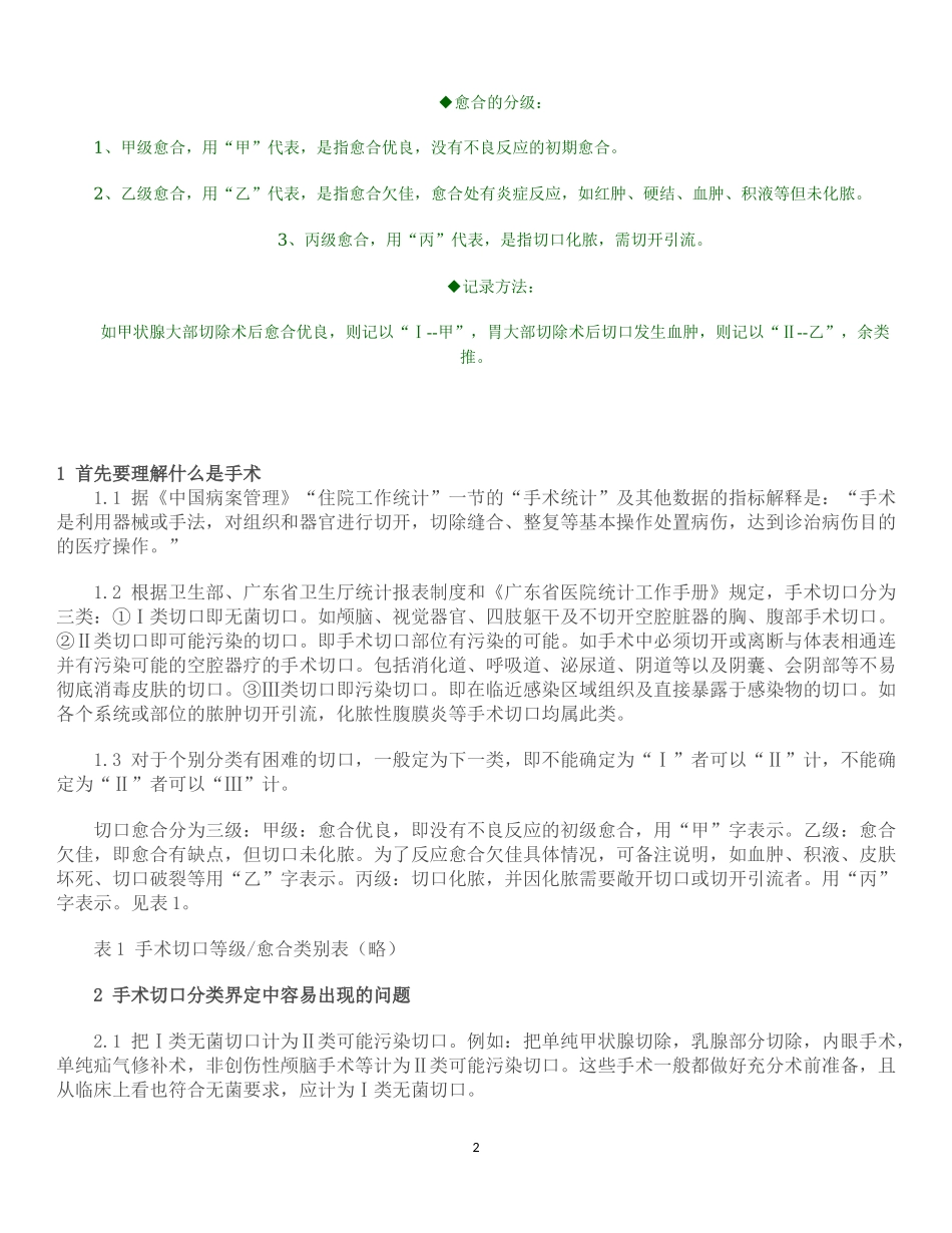 手术切口分类Ⅰ、Ⅱ、Ⅲ、Ⅳ类切口分类的标准[1].docx_第2页