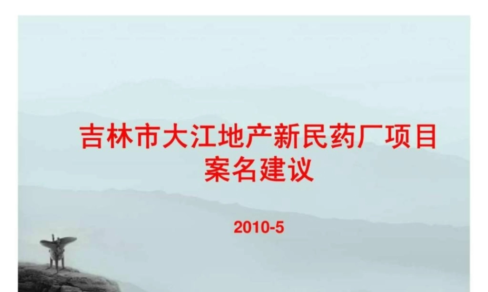 吉林市大江地产新民药厂项目案名建议.ppt