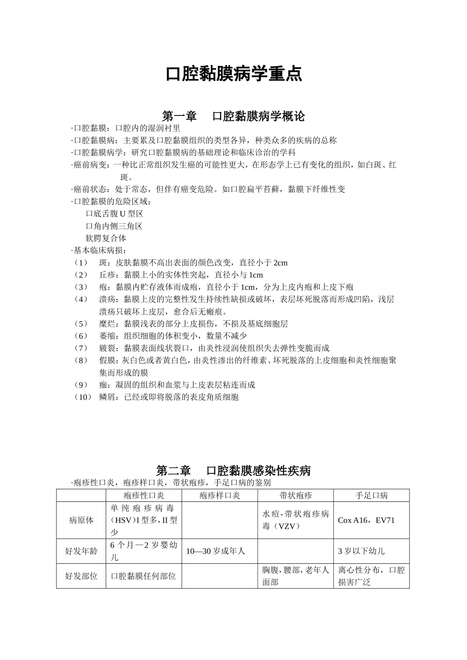 口腔黏膜病学重点.doc_第1页