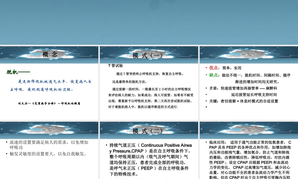呼吸机撤机模式的评价.ppt