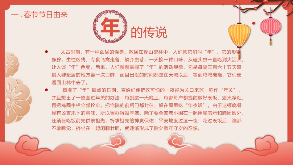 喜庆灯笼春节习俗介绍PPT模板.pptx_第2页