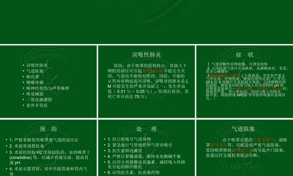 喉罩通气道的并发.ppt