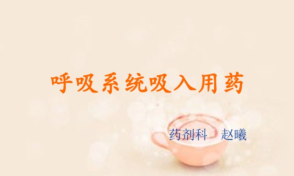 呼吸系统吸入用药.ppt