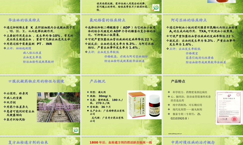复方血栓通滴丸(内分泌科).ppt