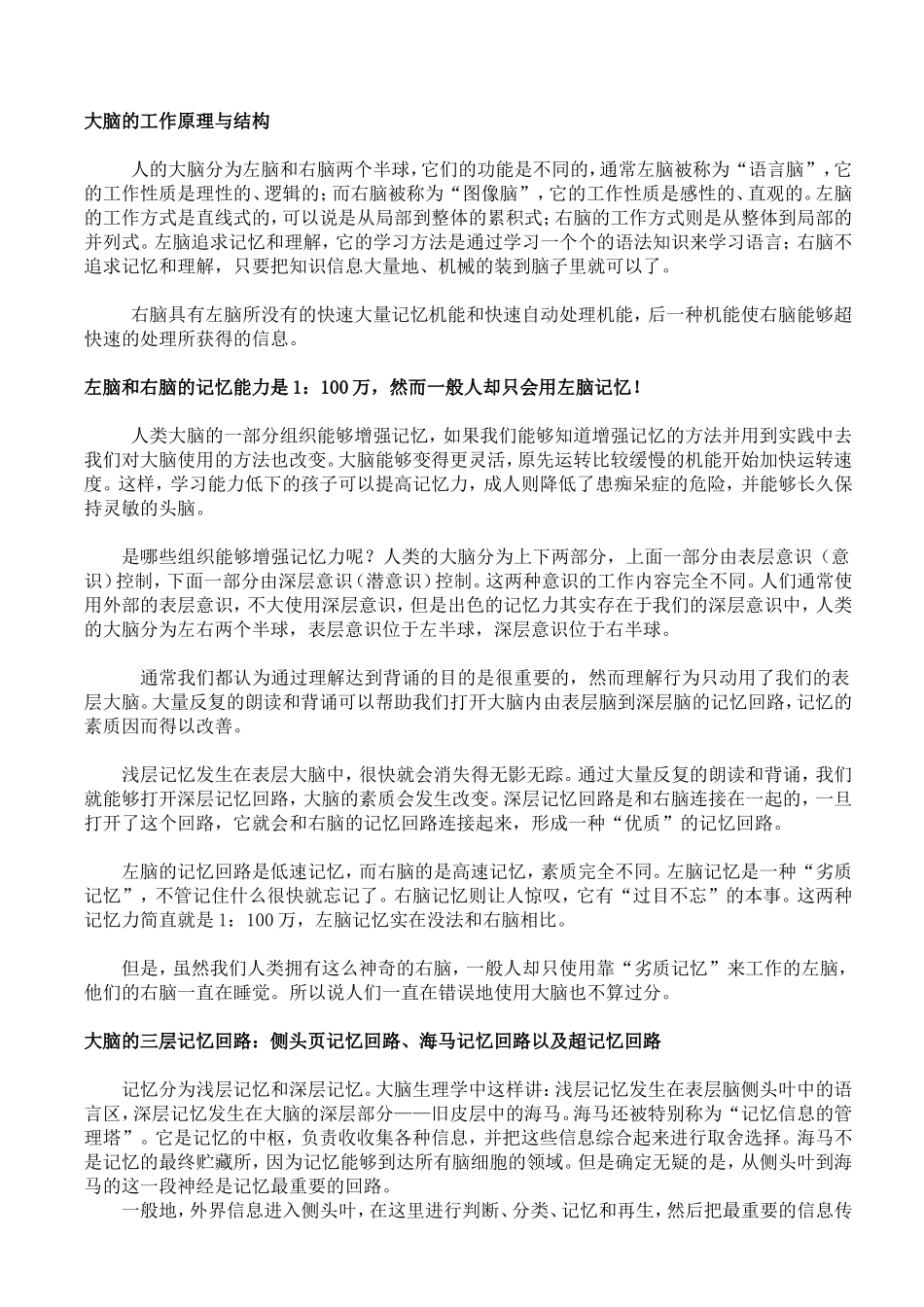 大脑的工作原理与结构.doc_第1页