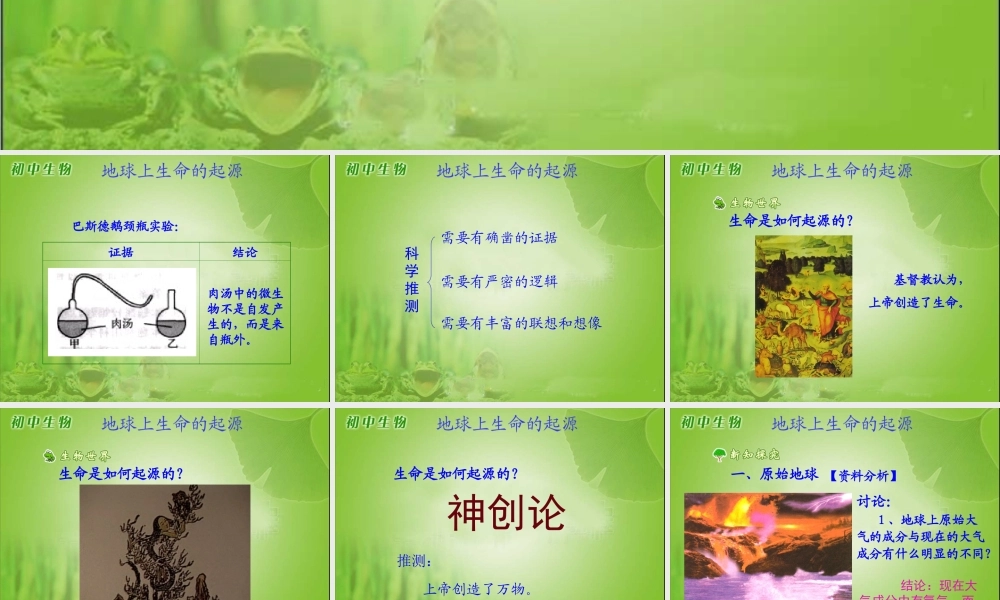 地球上生命起源ppt.ppt