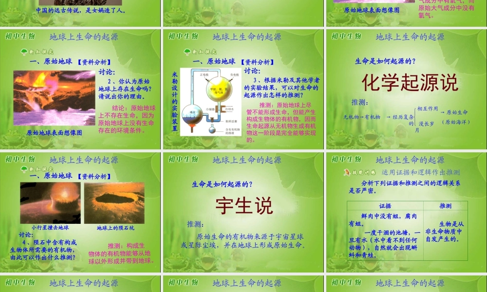 地球上生命起源ppt.ppt