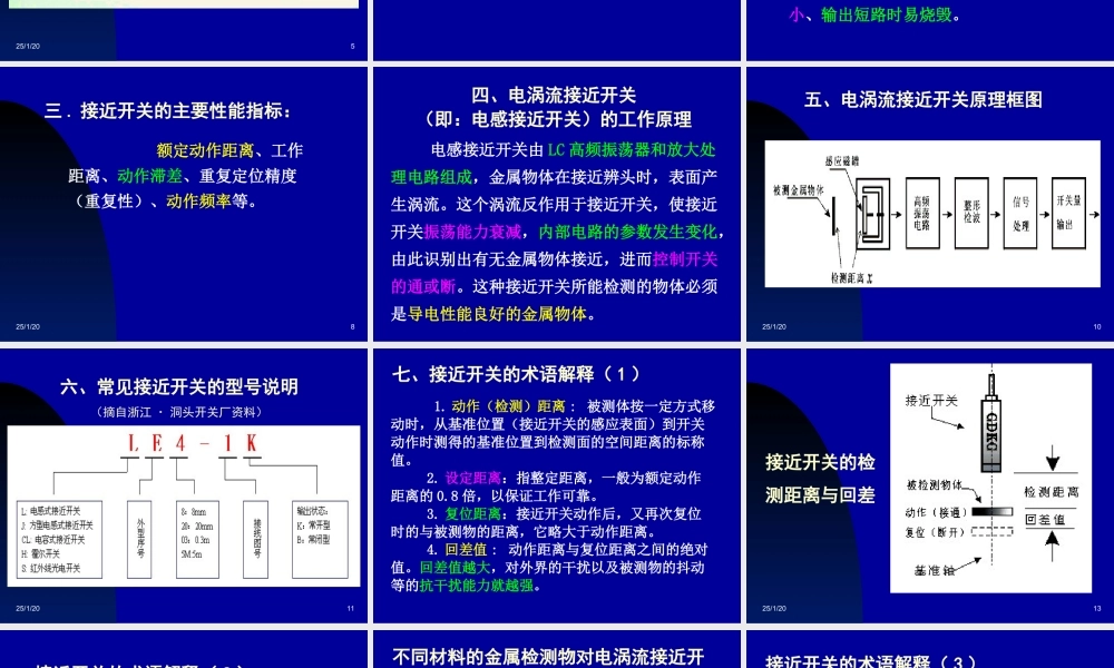 接近开关的术语解释.ppt