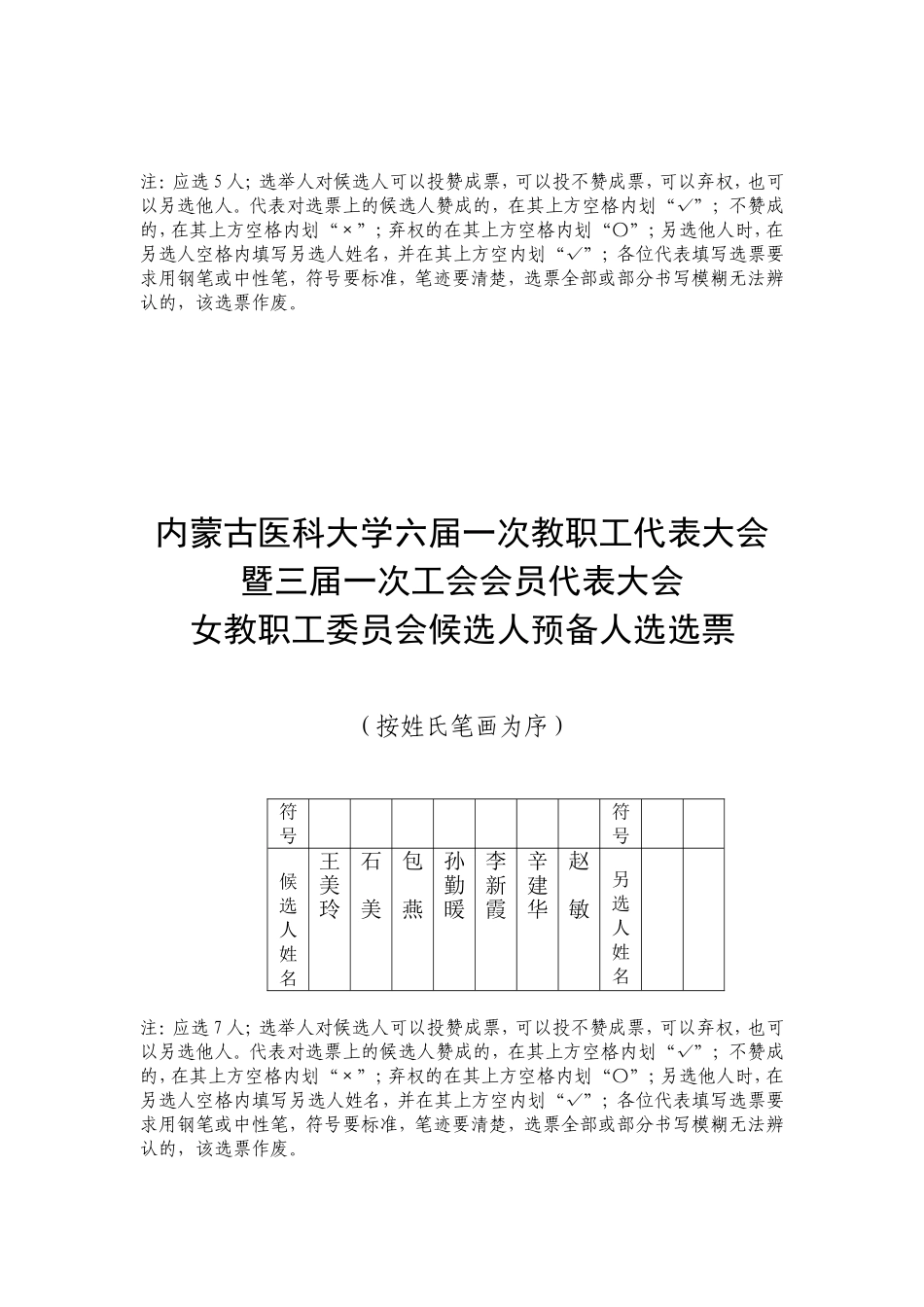 内蒙古医科大学六届一次教职工代表大会暨三届一次工会会员.doc_第3页