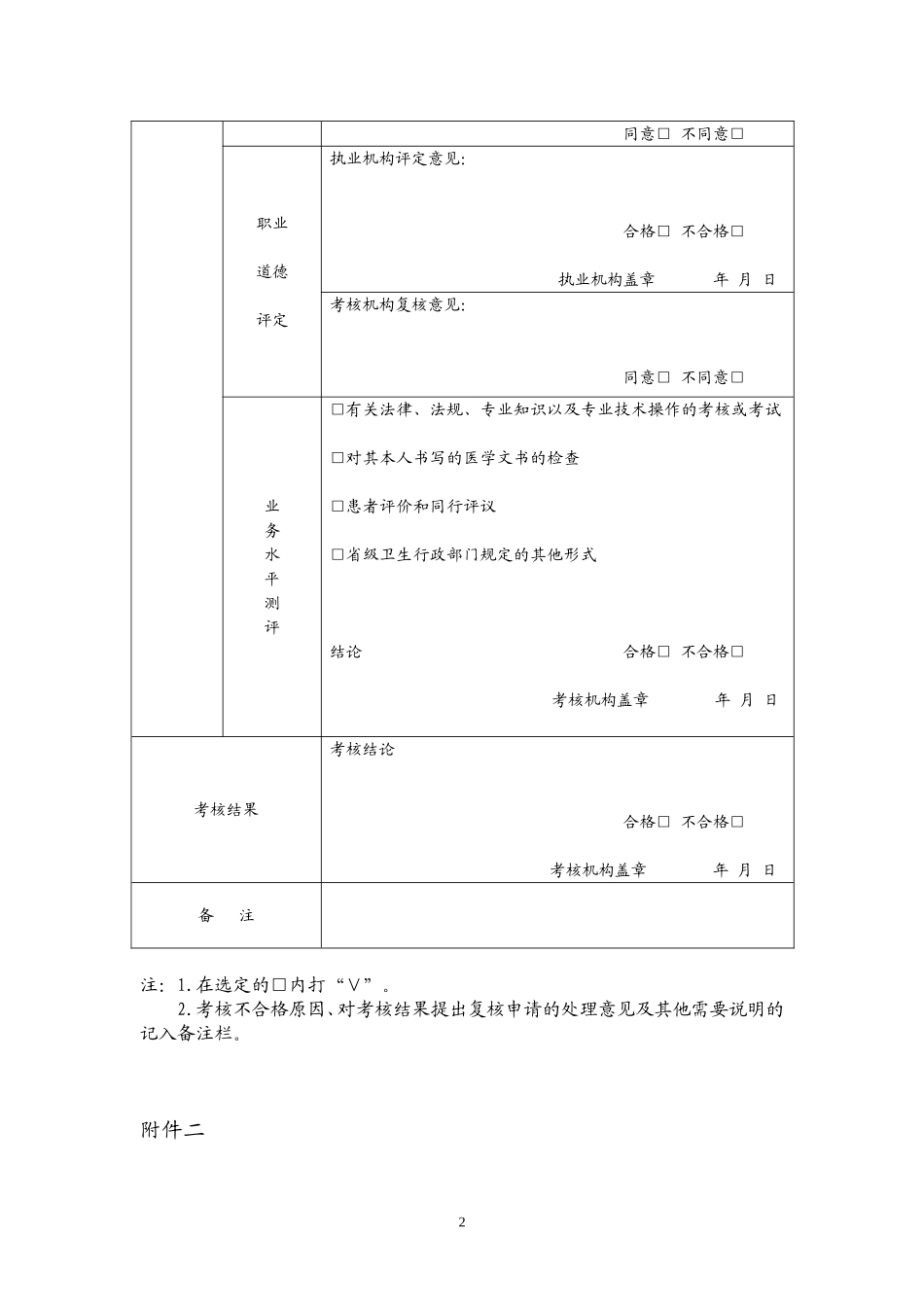 医师定期考核表(全套).doc_第2页