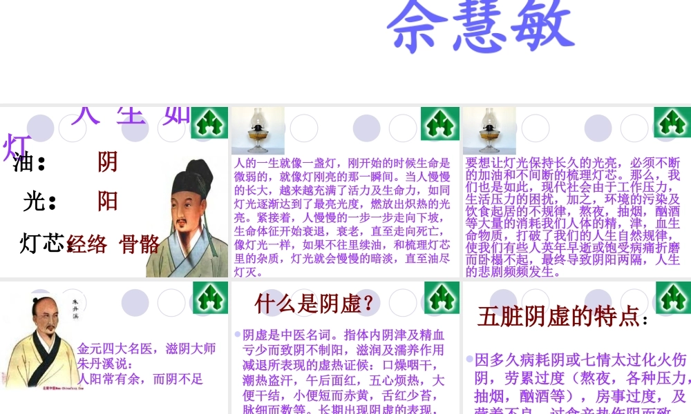 [健康]阴虚与五脏的关系.ppt