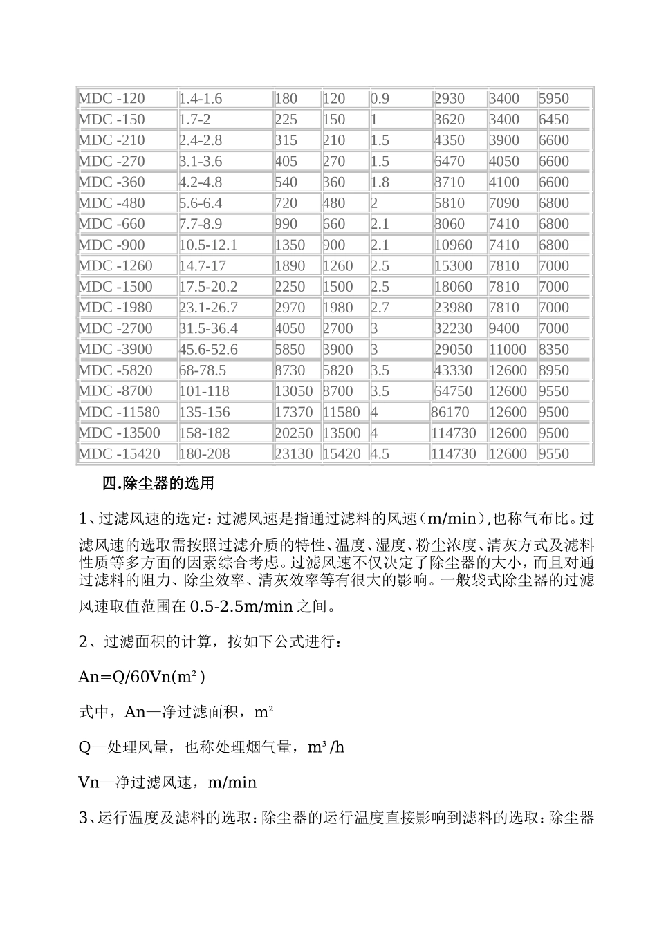 6MDC系列脉冲袋式除尘器参数(精).doc_第2页