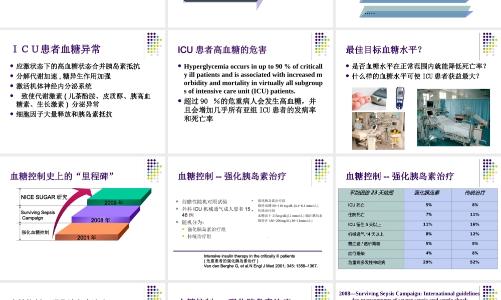 ICU患者血糖的控制.ppt