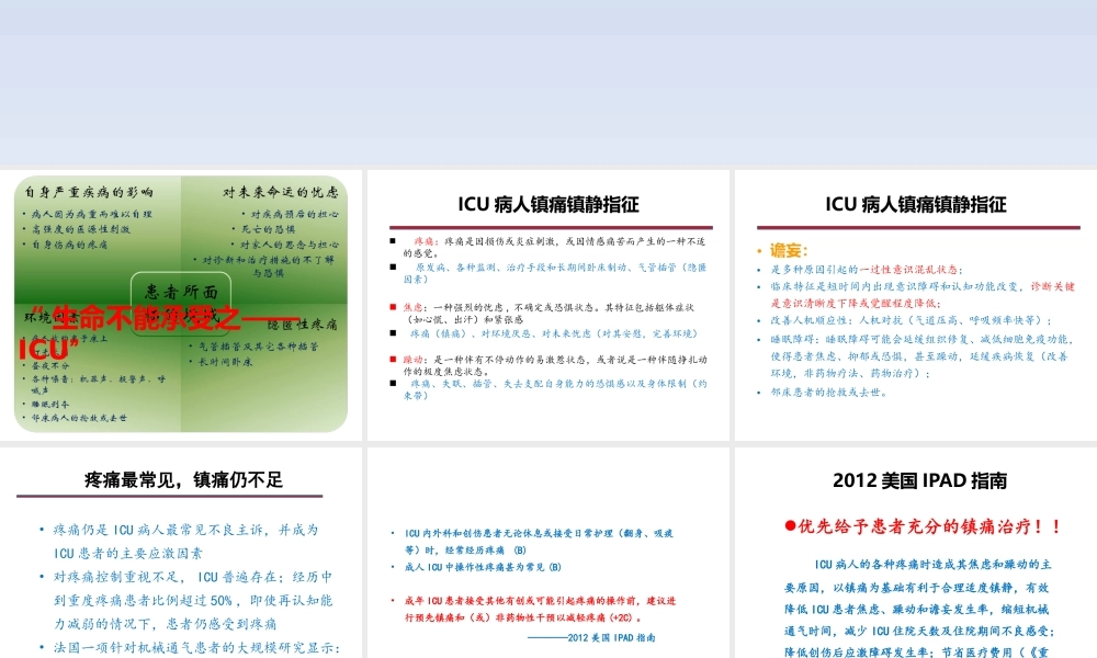 ICU病人疼痛与意识状态及镇痛镇静疗效的观察与评价---副本.pptx