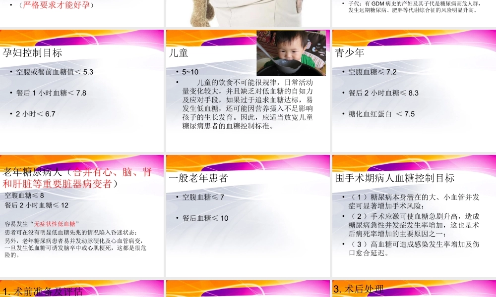 不同人群血糖控制目标.ppt