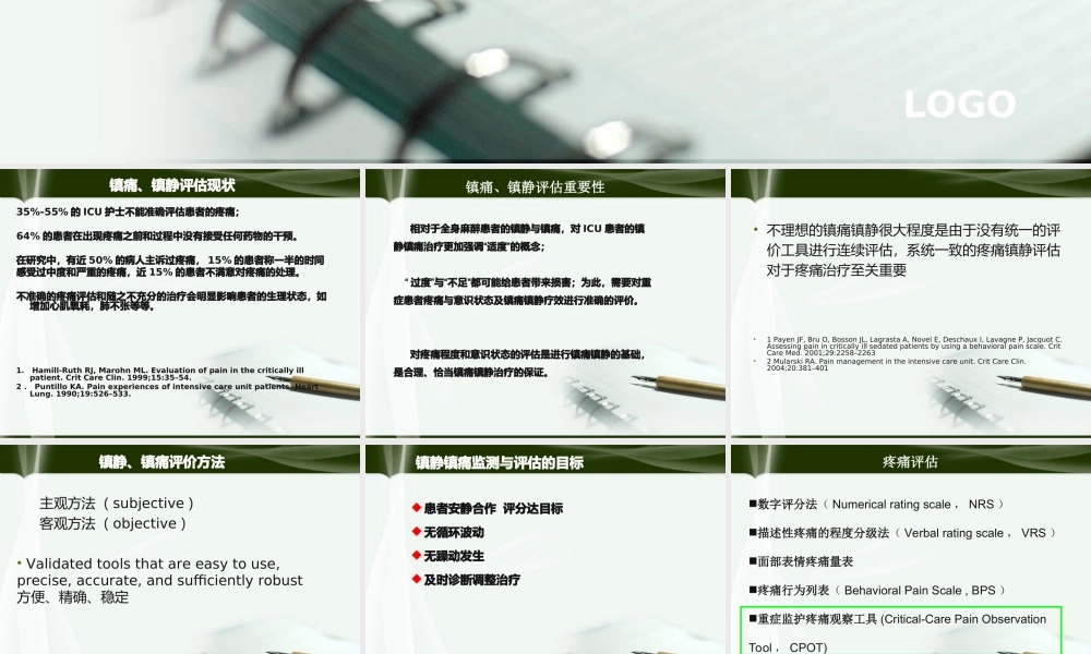 ICU镇痛镇静、瞻妄评估.ppt