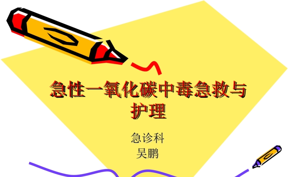 一氧化碳中毒急救PPT.ppt