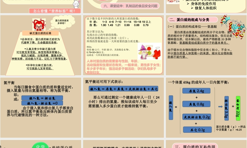 七大营养素之蛋白质.ppt