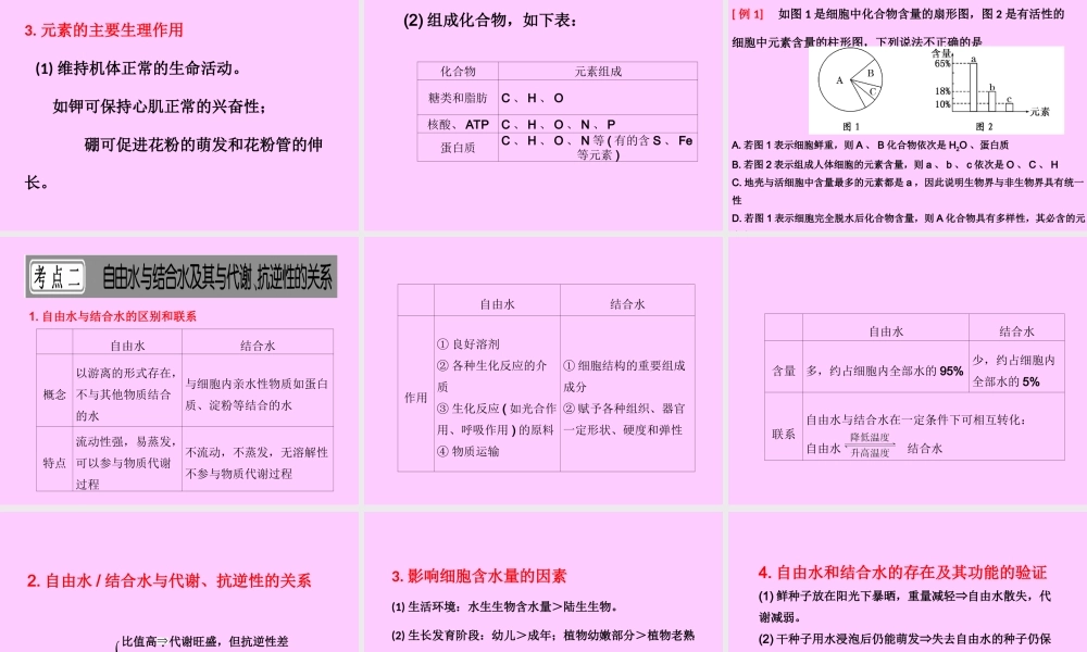 一轮复习细胞中的元素和化合物...ppt