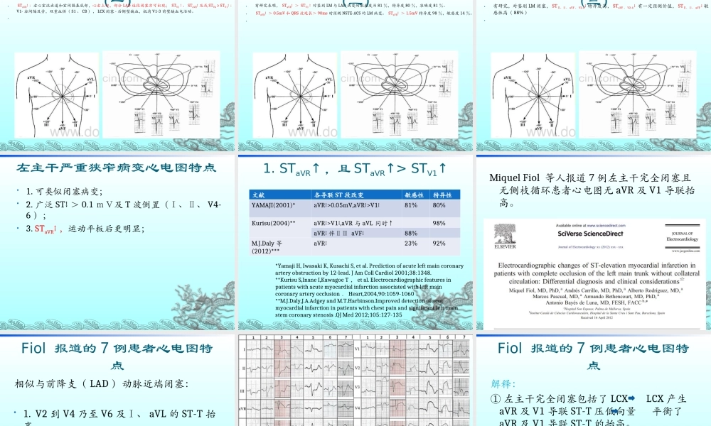 左主干病变心电图再认识.ppt