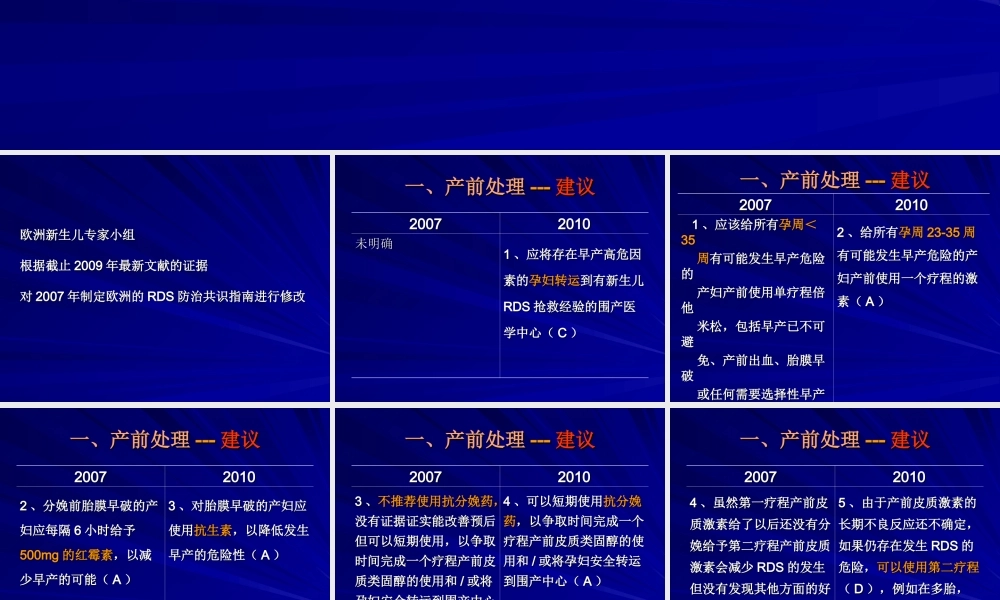 欧洲早产儿呼吸窘迫综合征防治共识指南.ppt