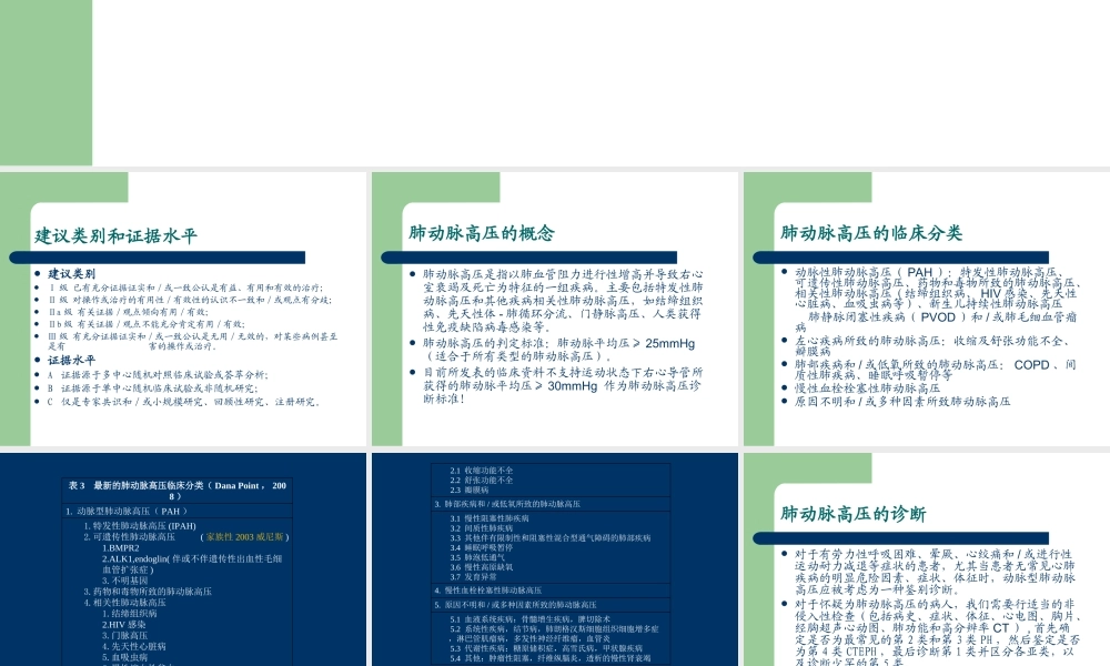 欧洲心脏病学会肺动脉高压指南解读-----大朗医院急诊科.ppt