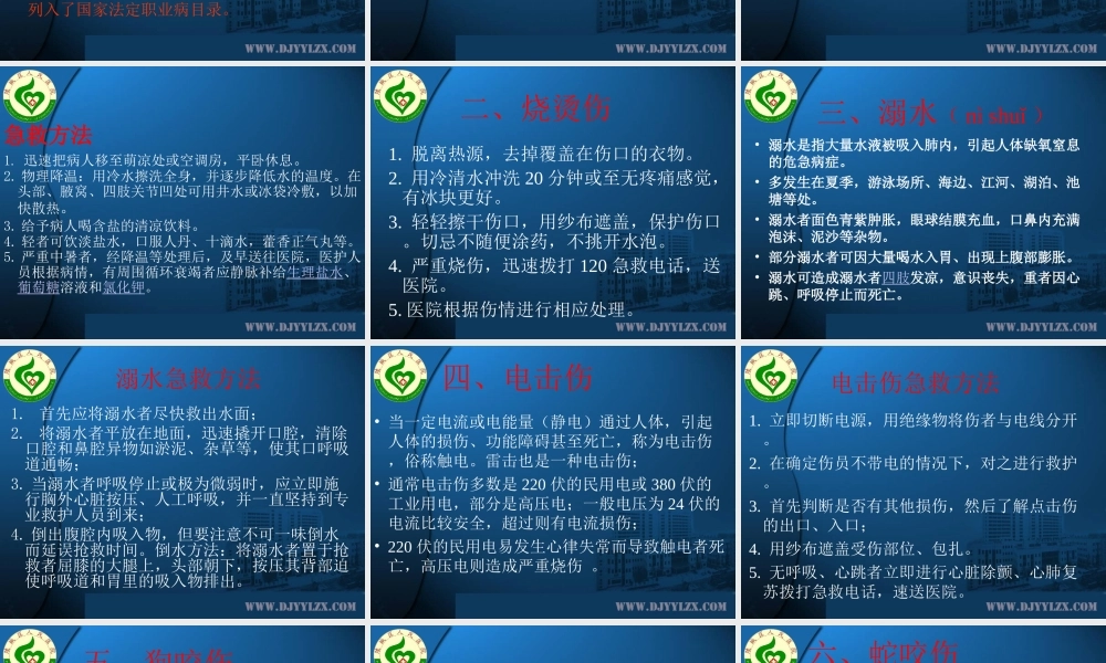 各种常见意外的急救常识.ppt