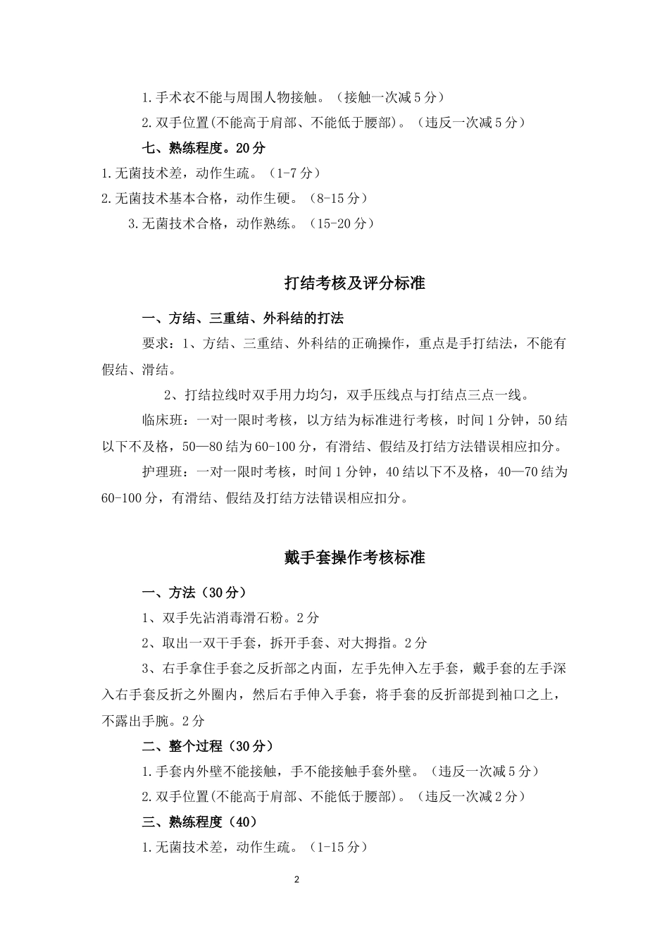 外科考核标准.docx_第2页