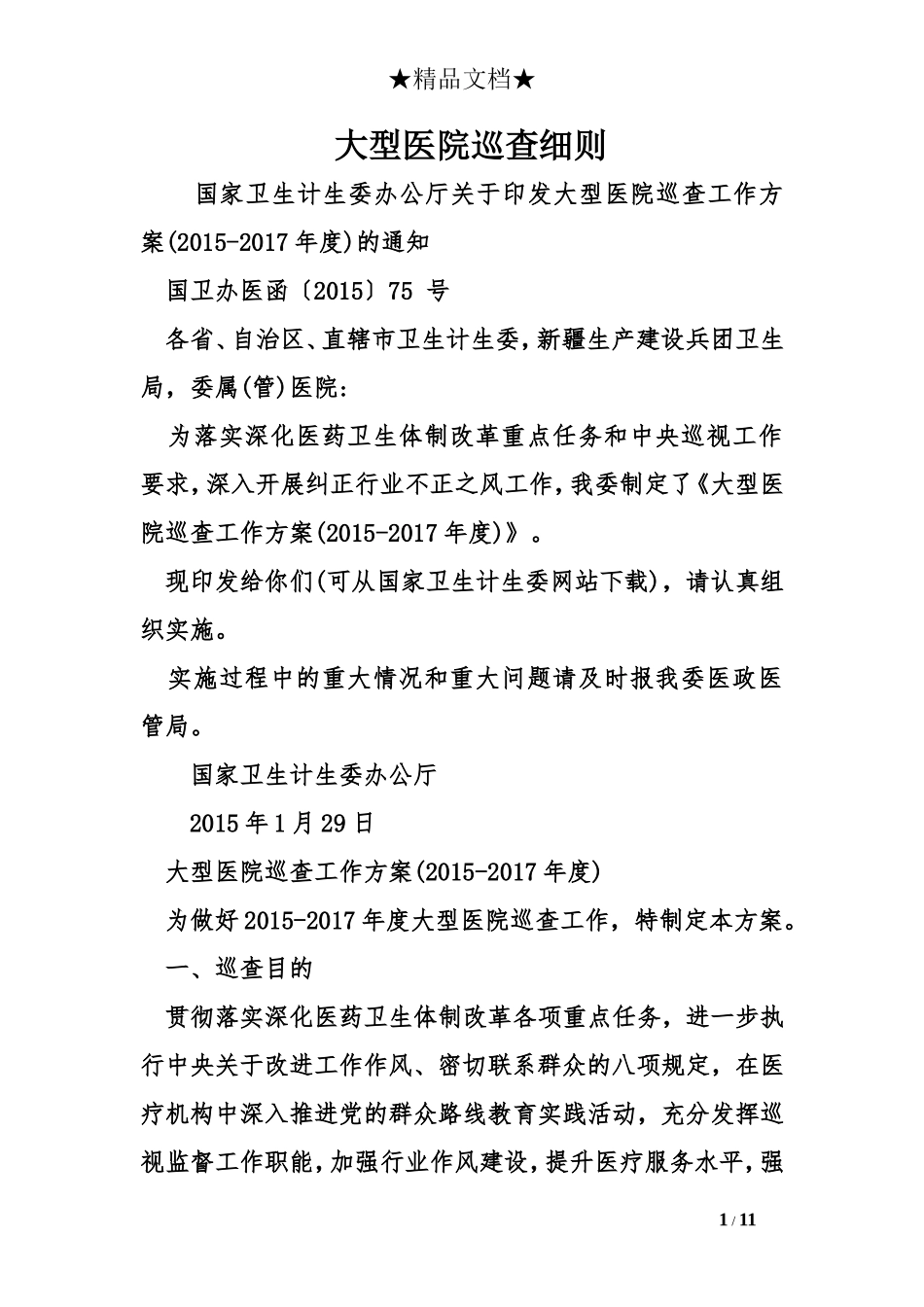 大型医院巡查细则.doc_第1页