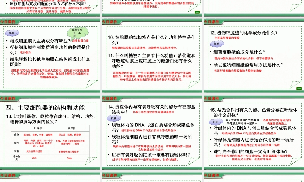 基础知识过关课标版：第二单元细胞的结构和功能.ppt