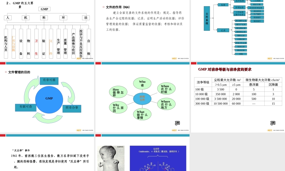 GMP认证在制药、食品等行业中的体现.ppt