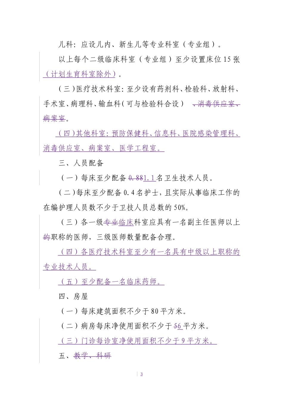 二级综合医院和三级综合医院基本标准征求意见稿.doc_第3页