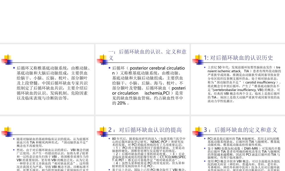 中国后循环缺血的专家共识.ppt