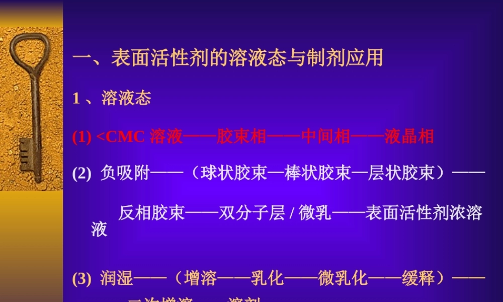 中国药科大学研究生药剂学-表面活性剂.ppt