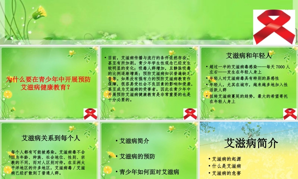 中学生艾滋病知识普及.ppt