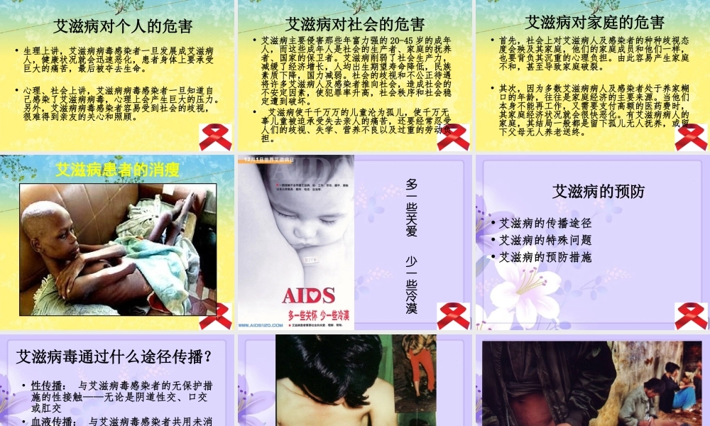 中学生艾滋病知识普及.ppt