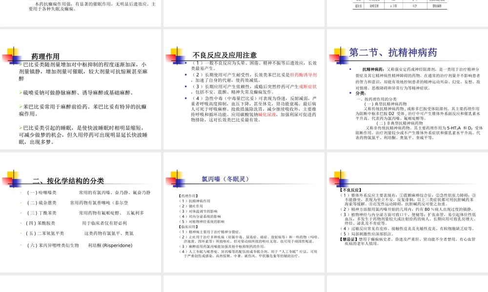 中枢神经系统药理汇总.ppt