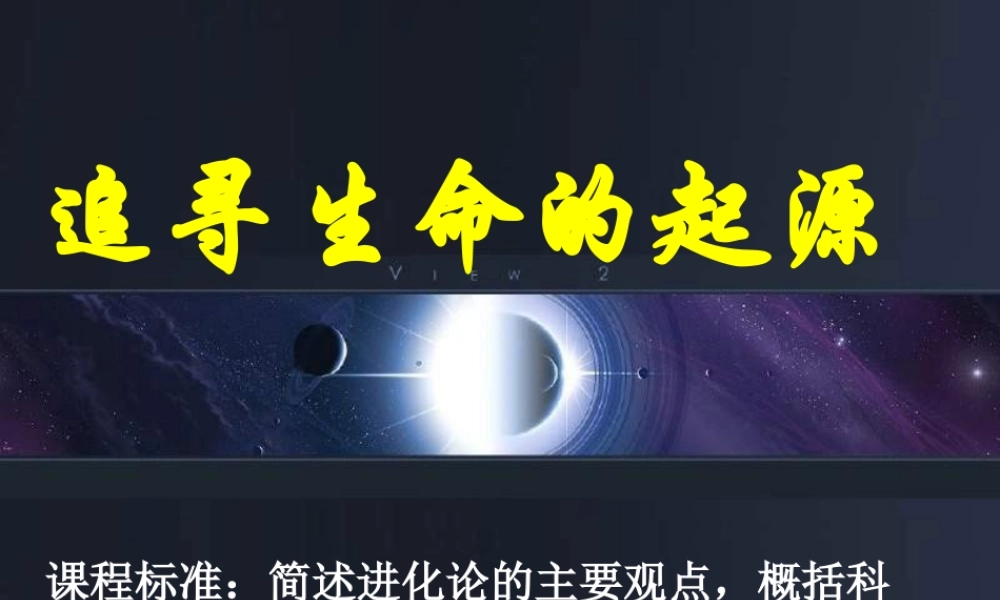 二追寻生命的起源.ppt