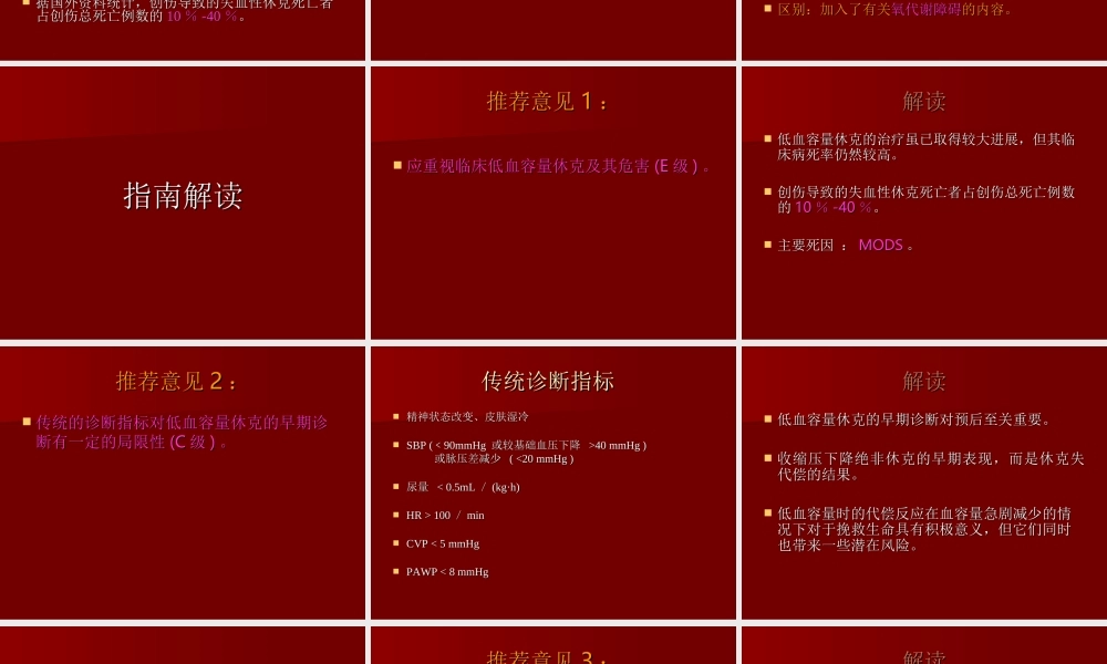 低血容量休克复苏指南1(2007.ppt