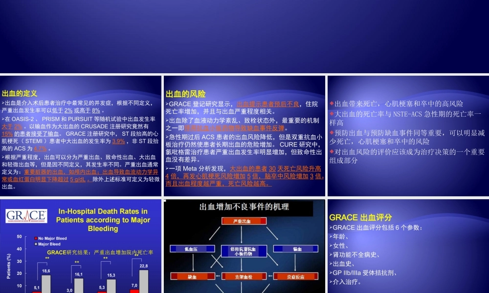 介入术后出血风险、预后及处理.ppt