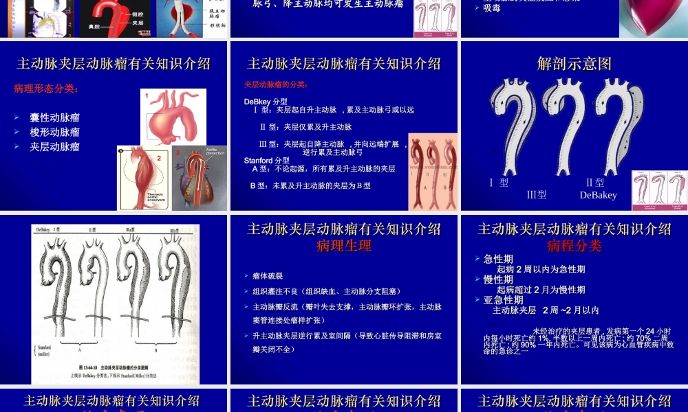 主动脉夹层动脉瘤围手术期教学查房.ppt