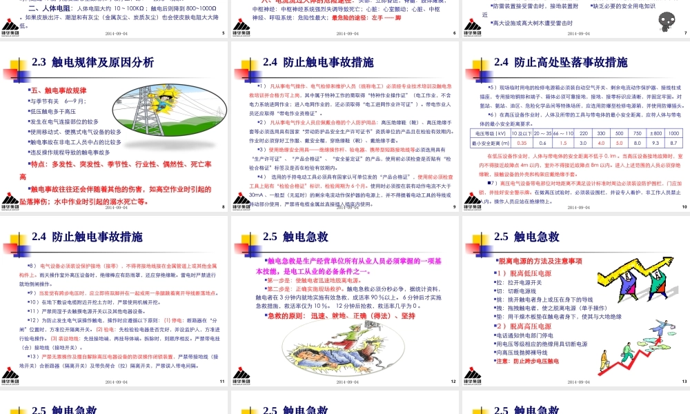 二十五项重点要求——防止人身伤亡事故之二触电事故(刘永平).ppt