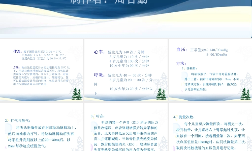 儿科---患儿各种指标正常值与测量方法.ppt