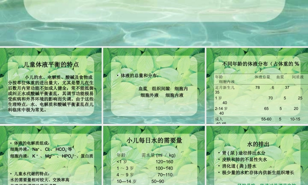 儿科-液体疗法规范.ppt