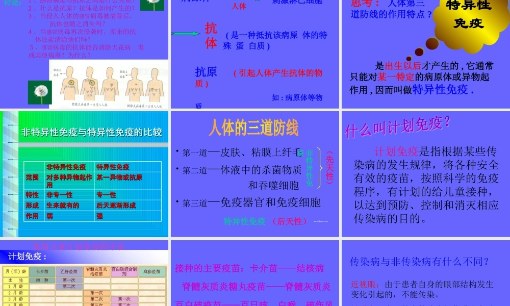 免疫和传染病罗村中学-董奎玺.ppt